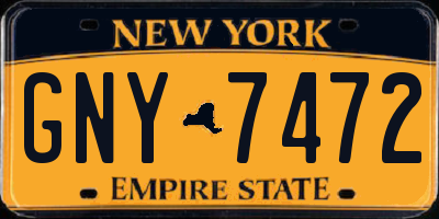 NY license plate GNY7472