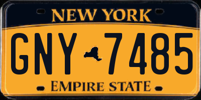 NY license plate GNY7485