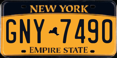 NY license plate GNY7490