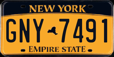 NY license plate GNY7491