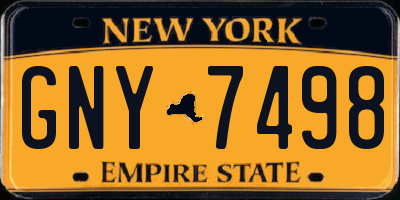 NY license plate GNY7498