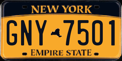 NY license plate GNY7501
