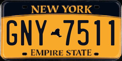 NY license plate GNY7511