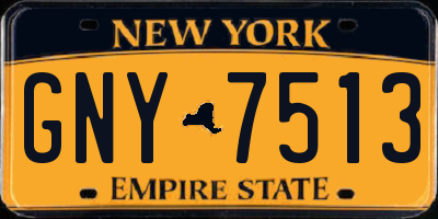 NY license plate GNY7513