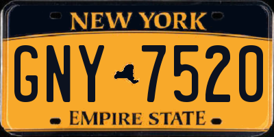 NY license plate GNY7520
