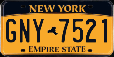 NY license plate GNY7521