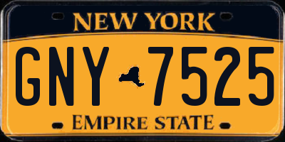 NY license plate GNY7525