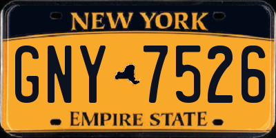 NY license plate GNY7526