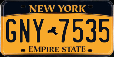 NY license plate GNY7535