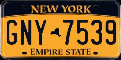 NY license plate GNY7539