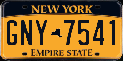 NY license plate GNY7541