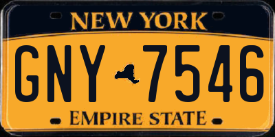 NY license plate GNY7546
