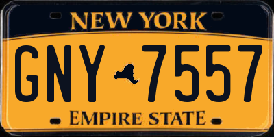 NY license plate GNY7557