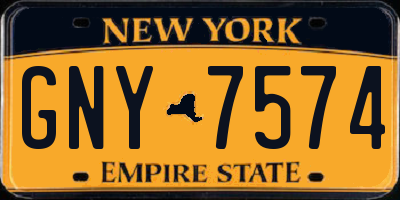 NY license plate GNY7574