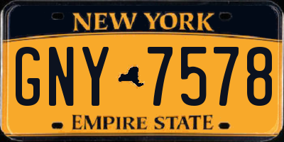 NY license plate GNY7578