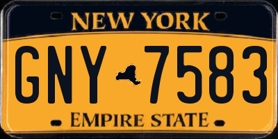 NY license plate GNY7583