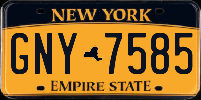 NY license plate GNY7585