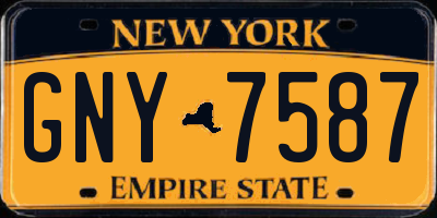 NY license plate GNY7587