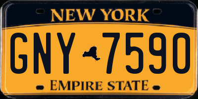 NY license plate GNY7590