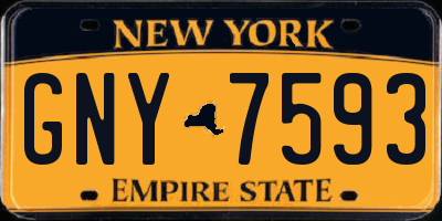 NY license plate GNY7593