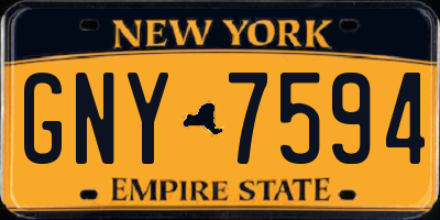NY license plate GNY7594