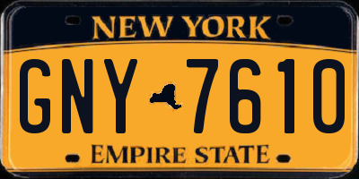 NY license plate GNY7610