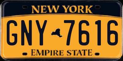 NY license plate GNY7616
