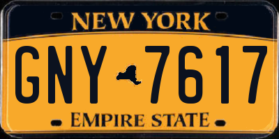 NY license plate GNY7617