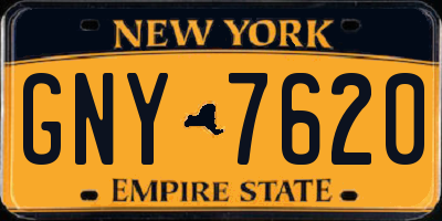 NY license plate GNY7620
