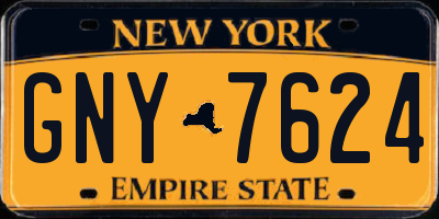 NY license plate GNY7624