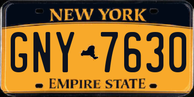 NY license plate GNY7630