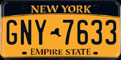 NY license plate GNY7633