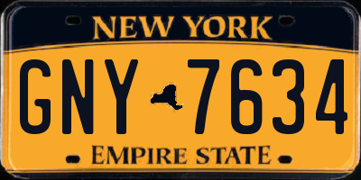 NY license plate GNY7634