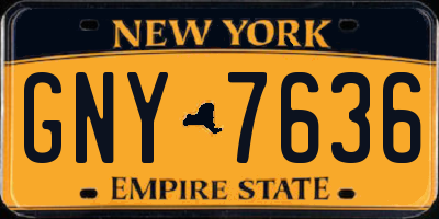 NY license plate GNY7636