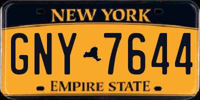 NY license plate GNY7644