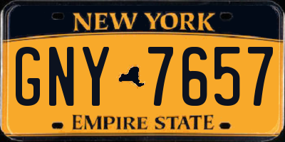 NY license plate GNY7657
