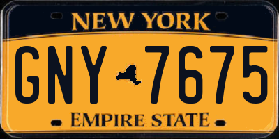 NY license plate GNY7675