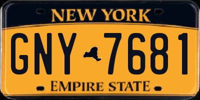 NY license plate GNY7681