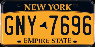 NY license plate GNY7696