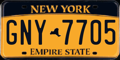 NY license plate GNY7705