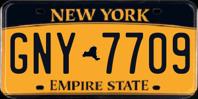 NY license plate GNY7709