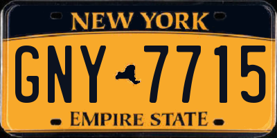 NY license plate GNY7715