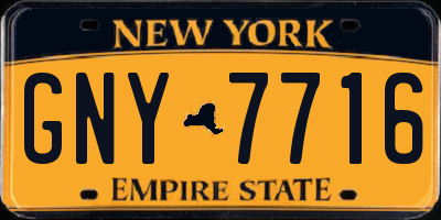 NY license plate GNY7716