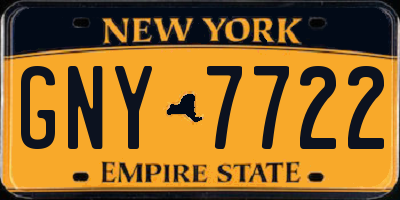 NY license plate GNY7722