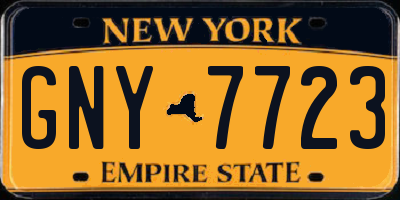 NY license plate GNY7723
