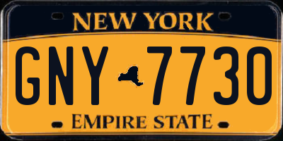 NY license plate GNY7730