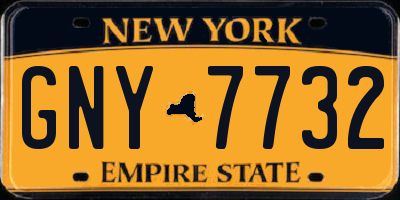 NY license plate GNY7732