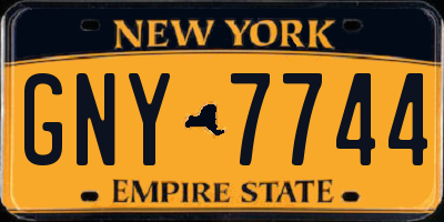 NY license plate GNY7744