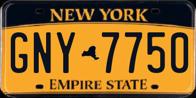 NY license plate GNY7750
