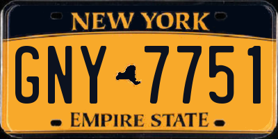 NY license plate GNY7751